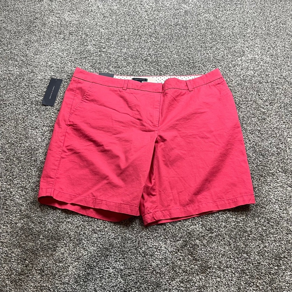 Tommy Hilfiger Shorts Womens 16 Claret Red Chino NWOT beach summer boat